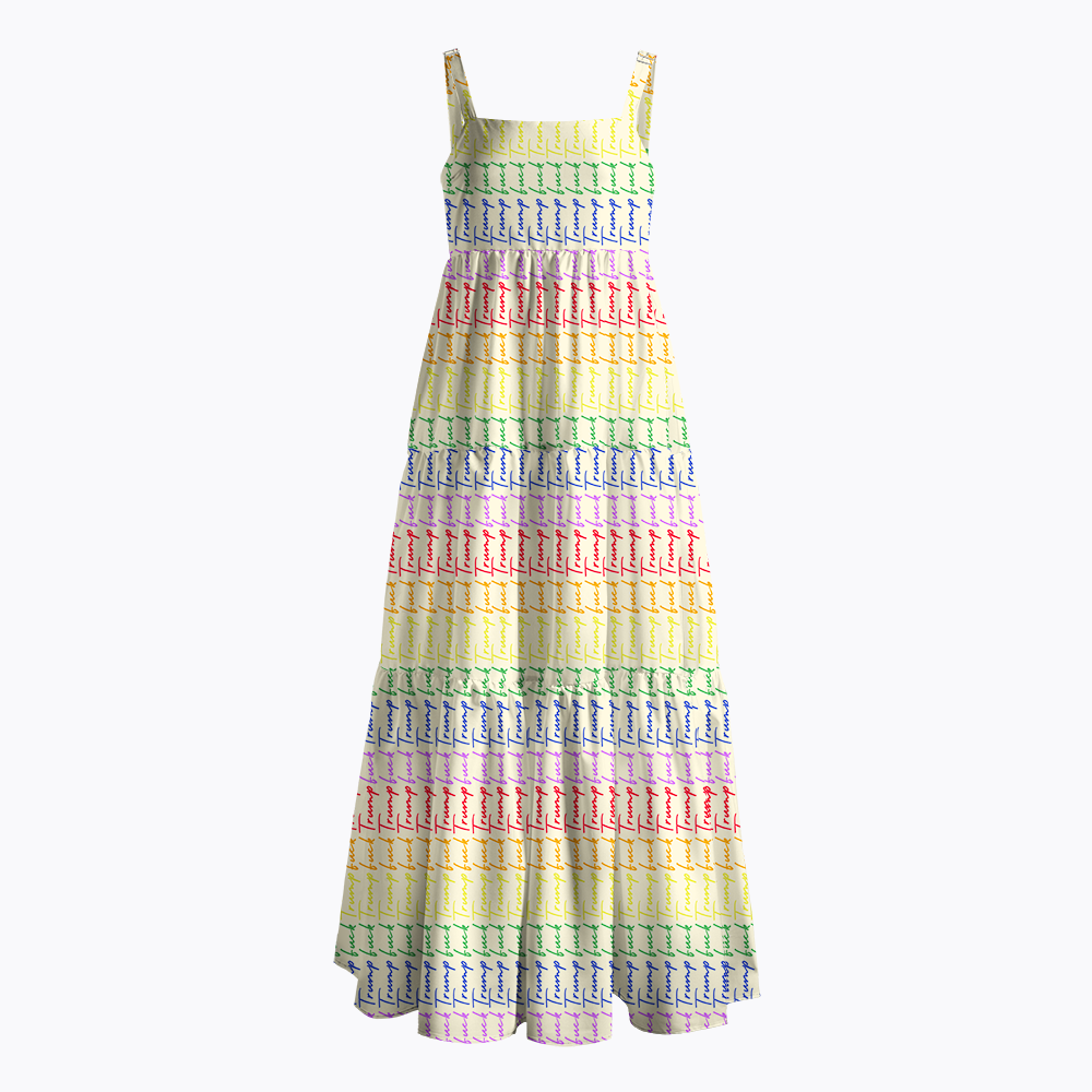 Rainbow Pattern Maxi Dress