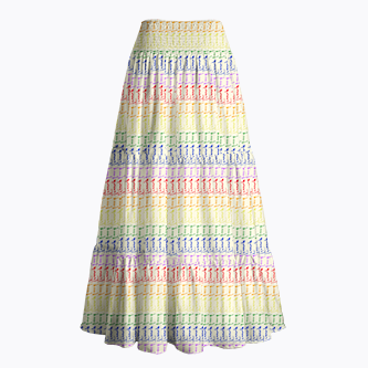 Rainbow Pattern Maxi Skirt