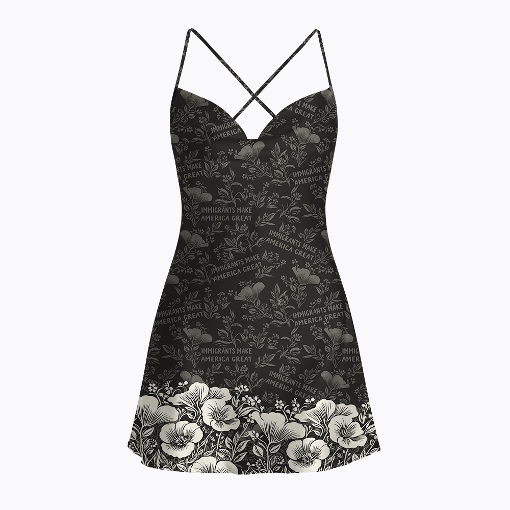 Immigrants Make America Great Satin Cross Back Mini Dresses