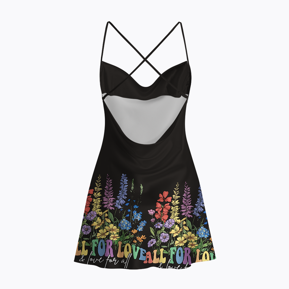 All For Love Pride Month Satin Cross Back Mini Dresses