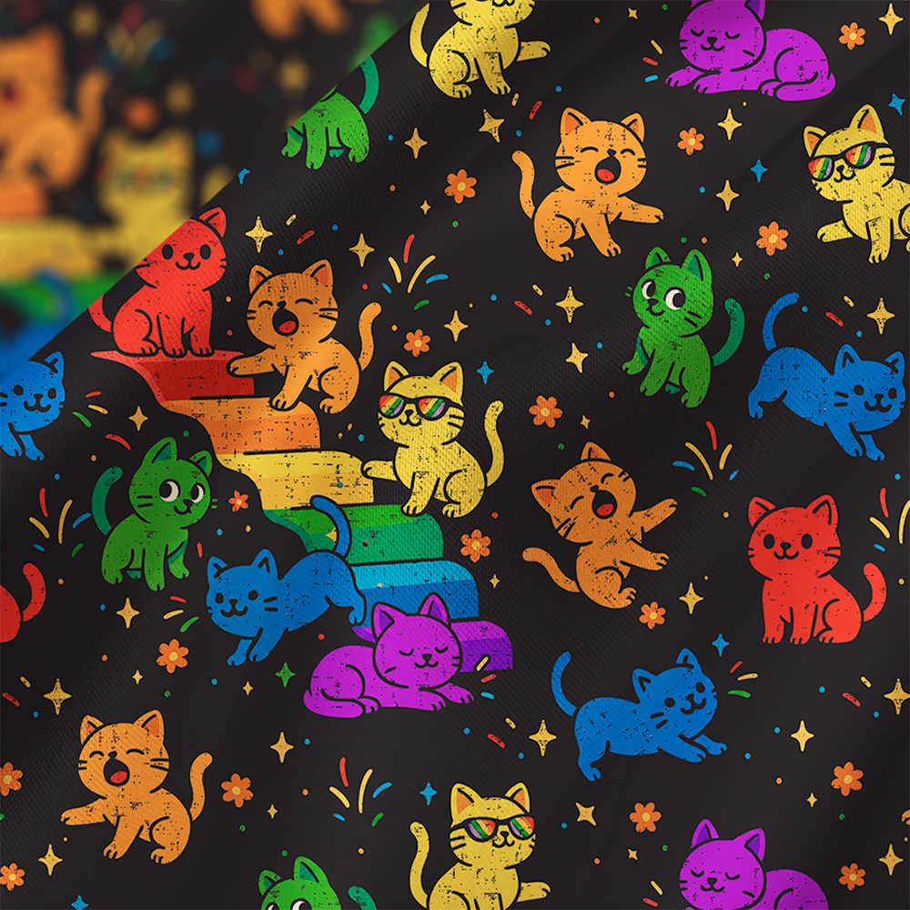 Gay Pride Kawaii Cat Satin Cross Back Mini Dresses