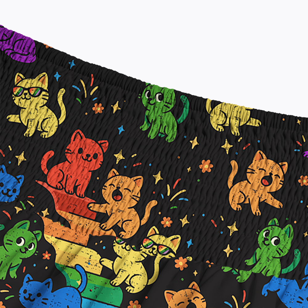 Gay Pride Kawaii Cat Maxi Skirt