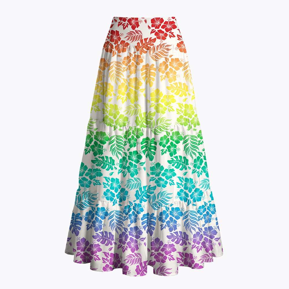 LGBT Hibiscus Maxi Skirt
