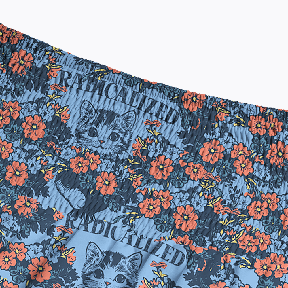 Radicalized By Basic Decency Cat Floral Feminist Maxi Skirt