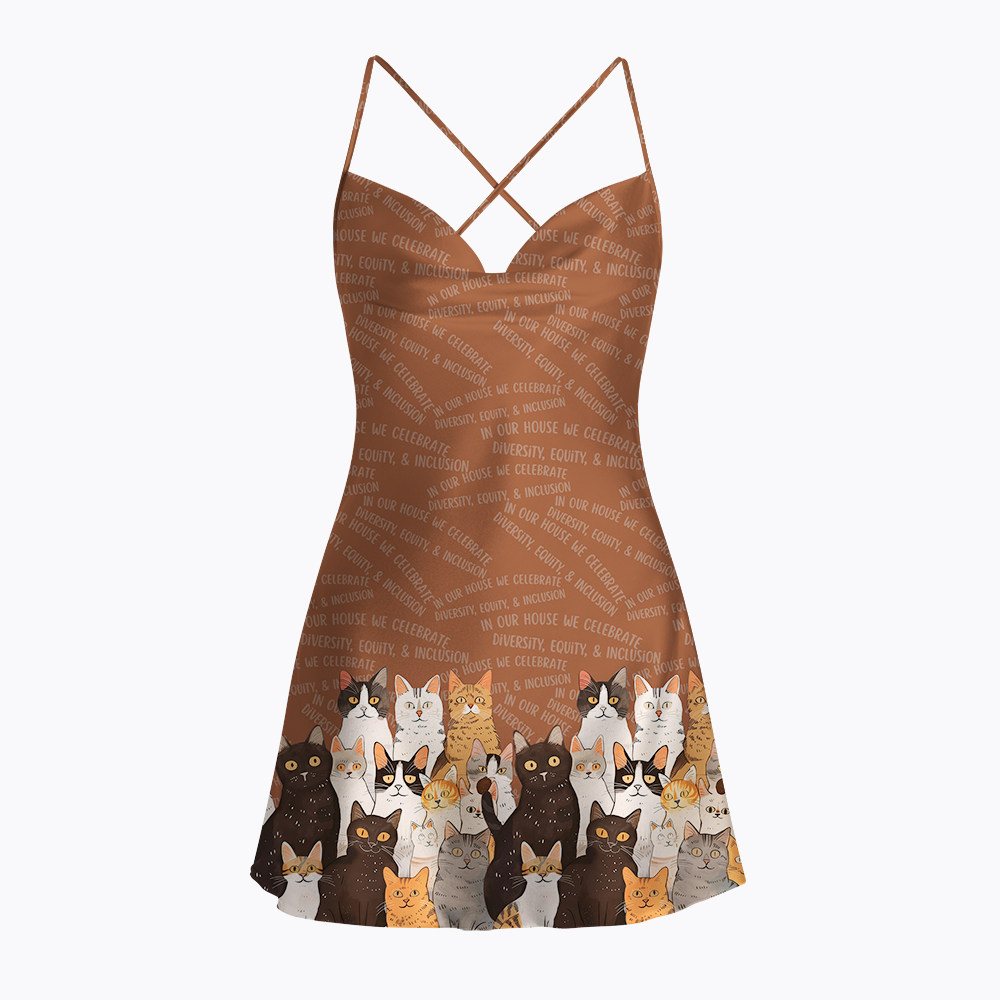 Diversity Equity Inclusion Satin Cross Back Mini Dresses
