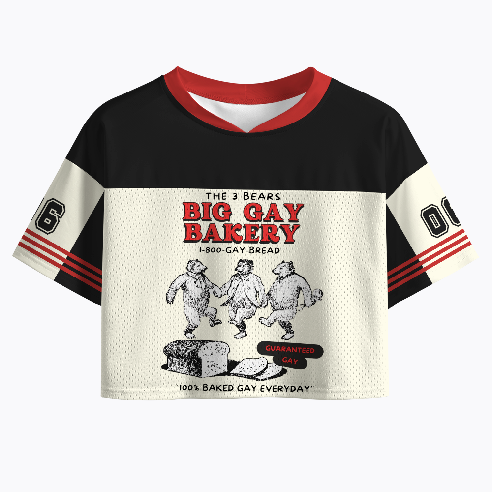 3 Bears Big Gay Bakery Crop Sports Jersey
