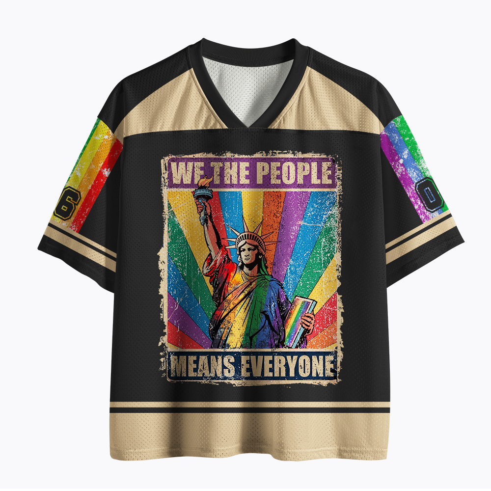 We the People Means Everyone LGBT Pride Mesh Jersey