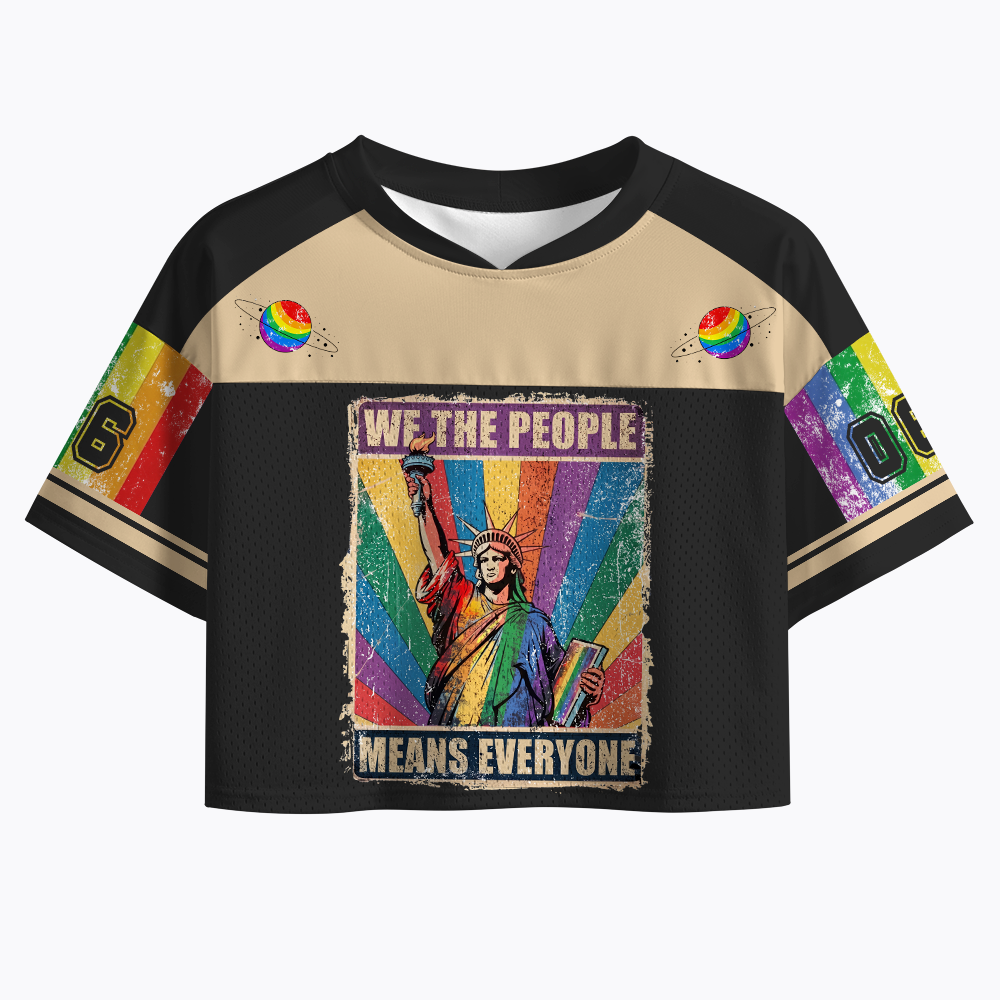 We the People Means Everyone LGBT Pride Crop Sports Jersey