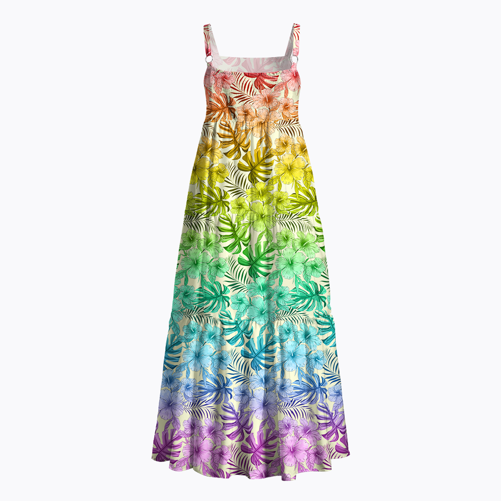 Tropical Floral Pride Month LGBTQ Maxi Dress