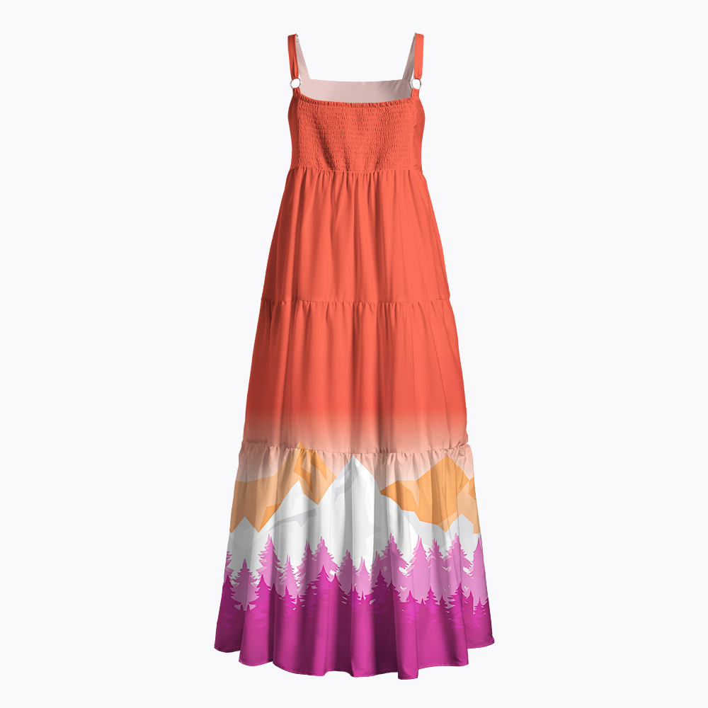 Ombre Mountain Lesbian Maxi Dress