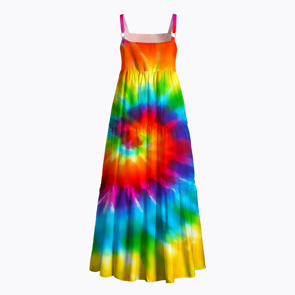 Tie Dye Rainbow Maxi Dress