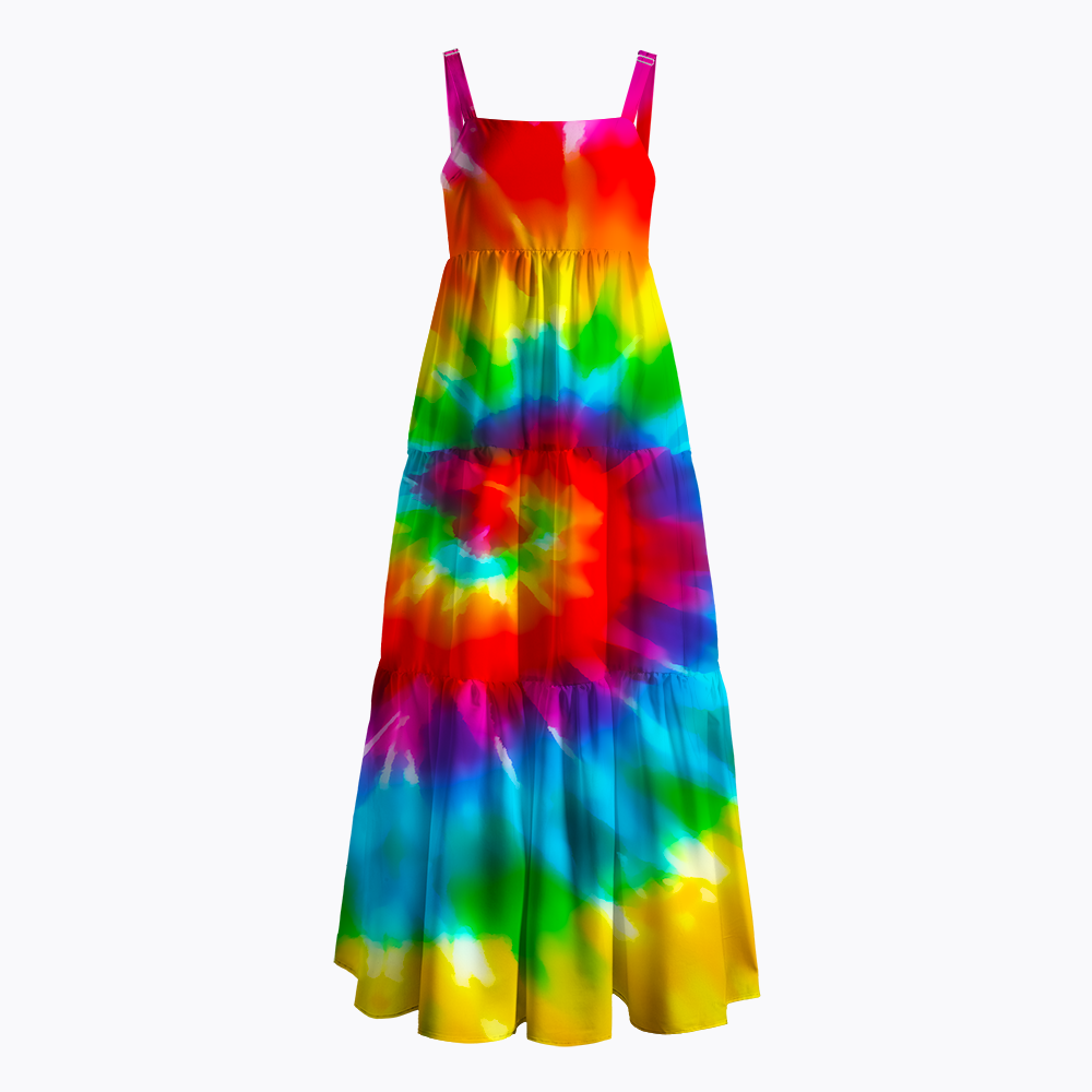 Tie Dye Rainbow Maxi Dress