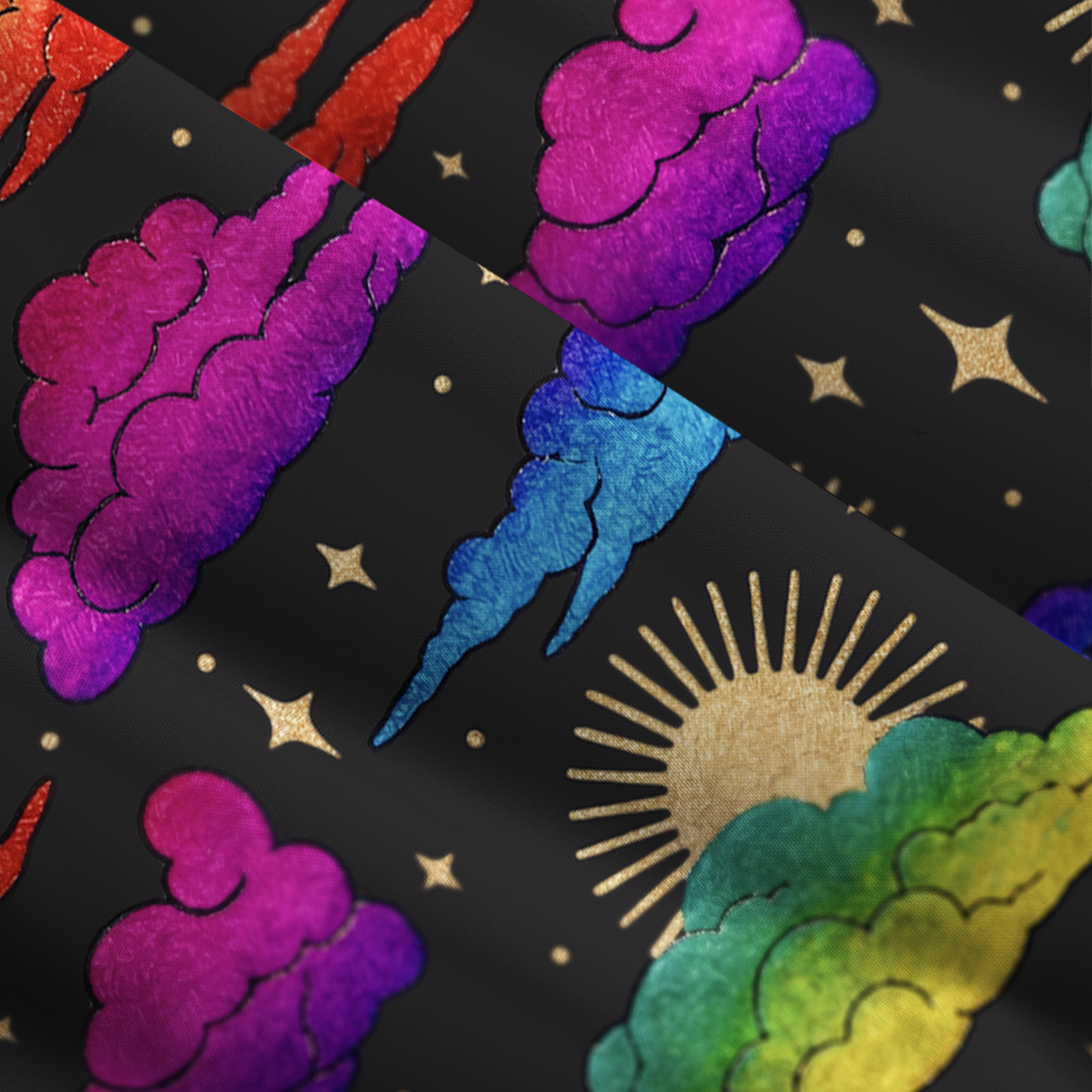 LGBTQ Rainbow Cloud Moon Star Night Sky Maxi Dress