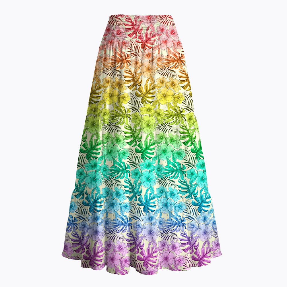 Tropical Floral Pride Month LGBTQ Maxi Skirt