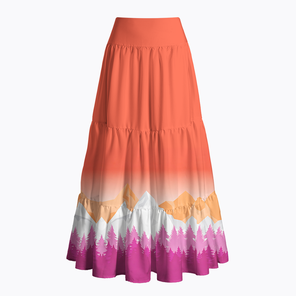 Ombre Mountain Lesbian Maxi Skirt