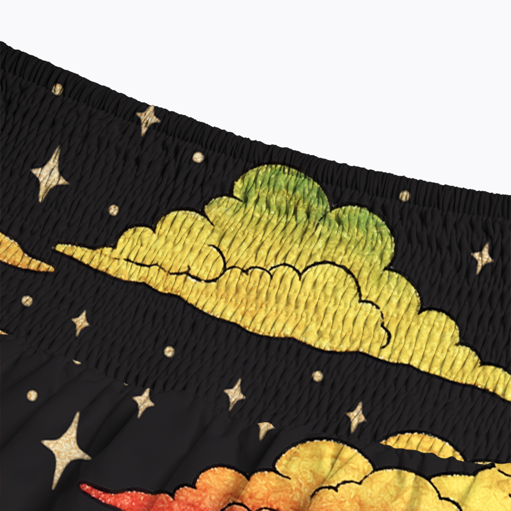 LGBTQ Rainbow Cloud Moon Star Night Sky Maxi Skirt