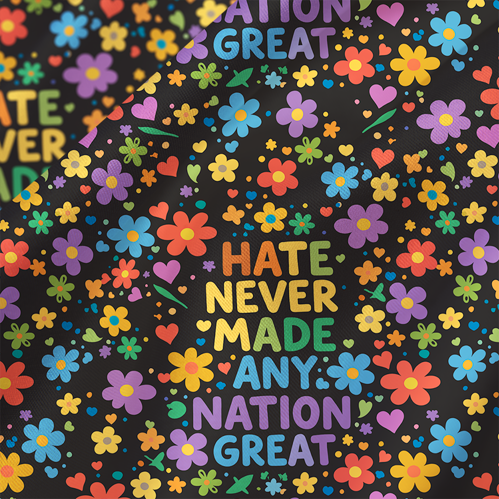 Hate Never Made Any Nation Great Satin Cross Back Mini Dresses