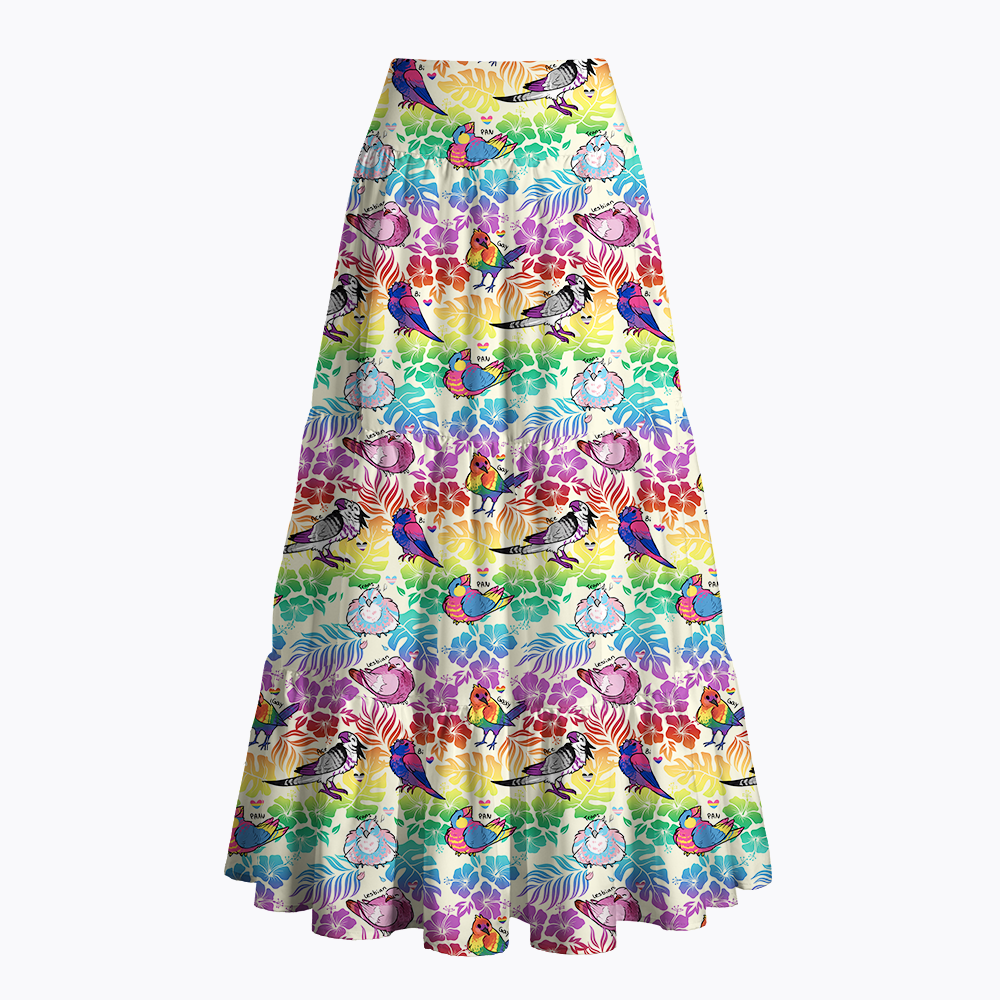 Hibiscus Happy Pride Month with Pride Birds Maxi Skirt