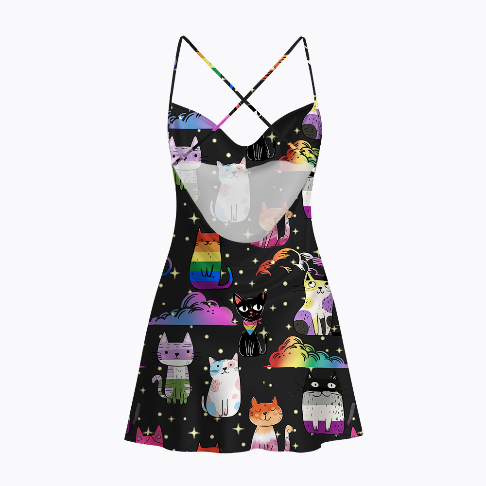You Are All Safe With Me Satin Cross Back Mini Dresses