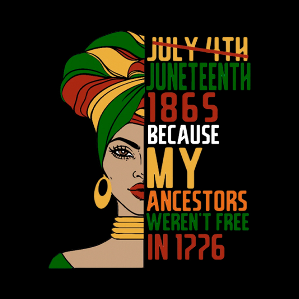 Juneteenth 1865 Because My Ancestors Weren't Free In 1776 Off Shoulder T-shirt