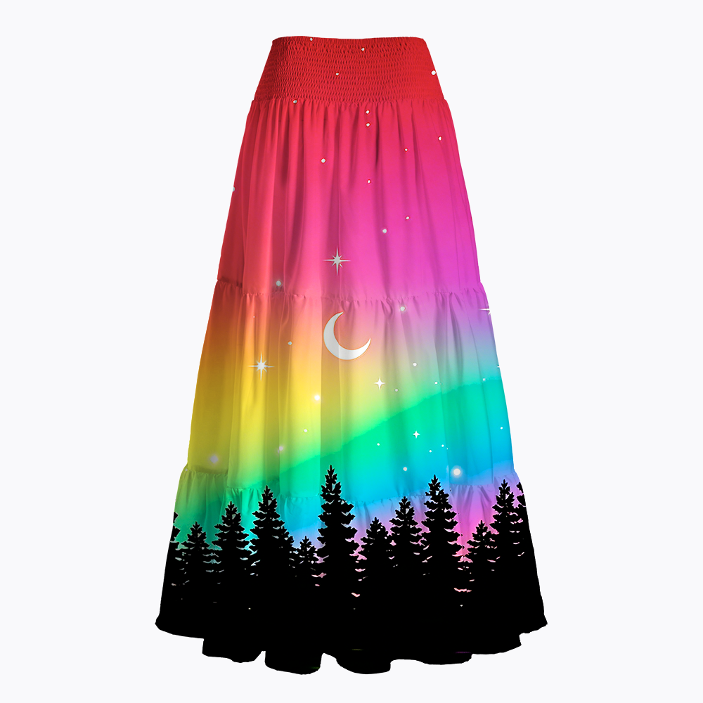  LGBTQ Pride Flag Aesthetic Maxi Skirt