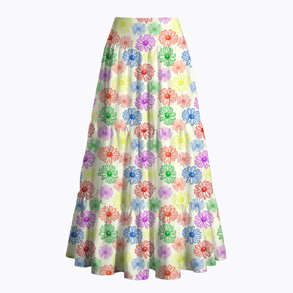 Charming Daisy Field Maxi Skirt
