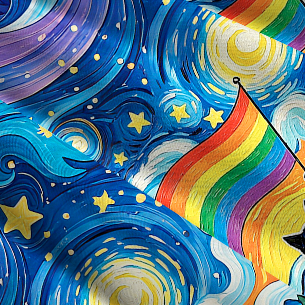 LGBTQ Star Night Impressionist Cat Maxi Skirt