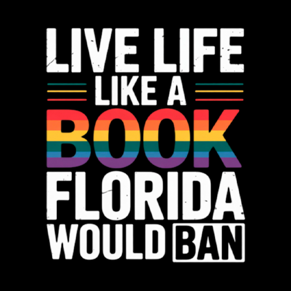 LGBTQ Quote Live Life Like A Banned Rainbow Book Washed T-Shirt