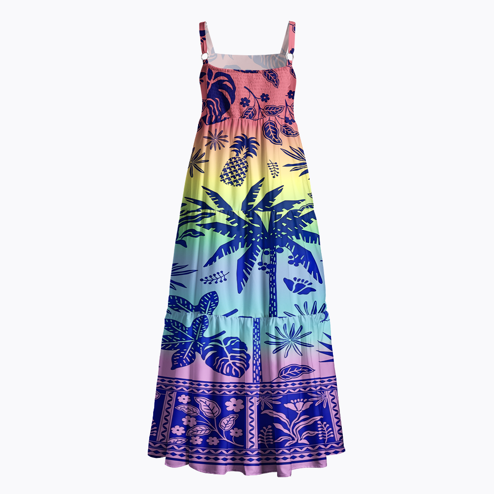 Tropical Botanical Rainbow LGBTQ Maxi Dress