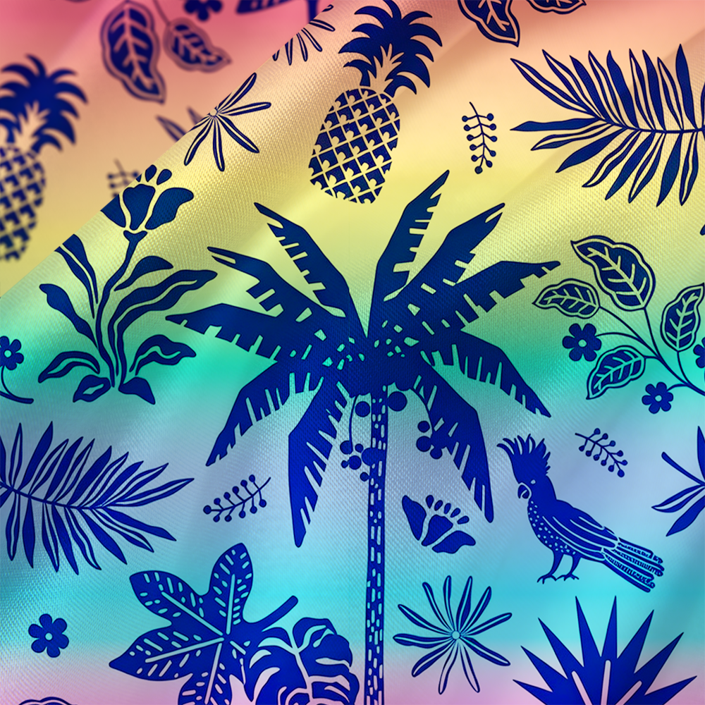 Tropical Botanical Rainbow LGBTQ Satin Cross Back Mini Dresses