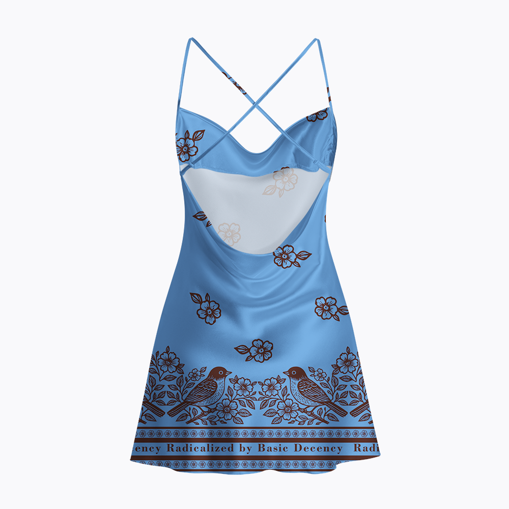 Radicalized by Basic Decency Satin Cross Back Mini Dresses