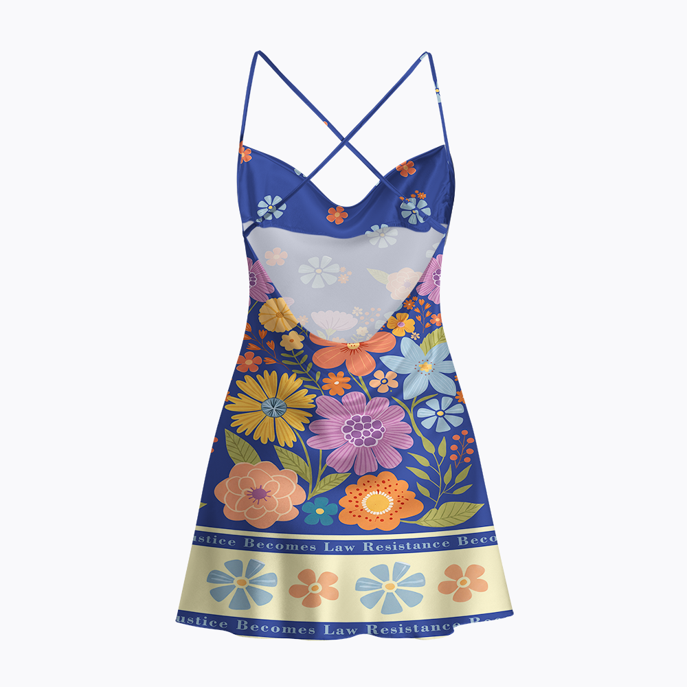 When Injustice Becomes Law Resistance Becomes Duty Satin Cross Back Mini Dresses