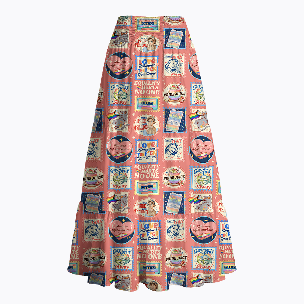 Pride Month LGBTQ Stamps Maxi Skirt