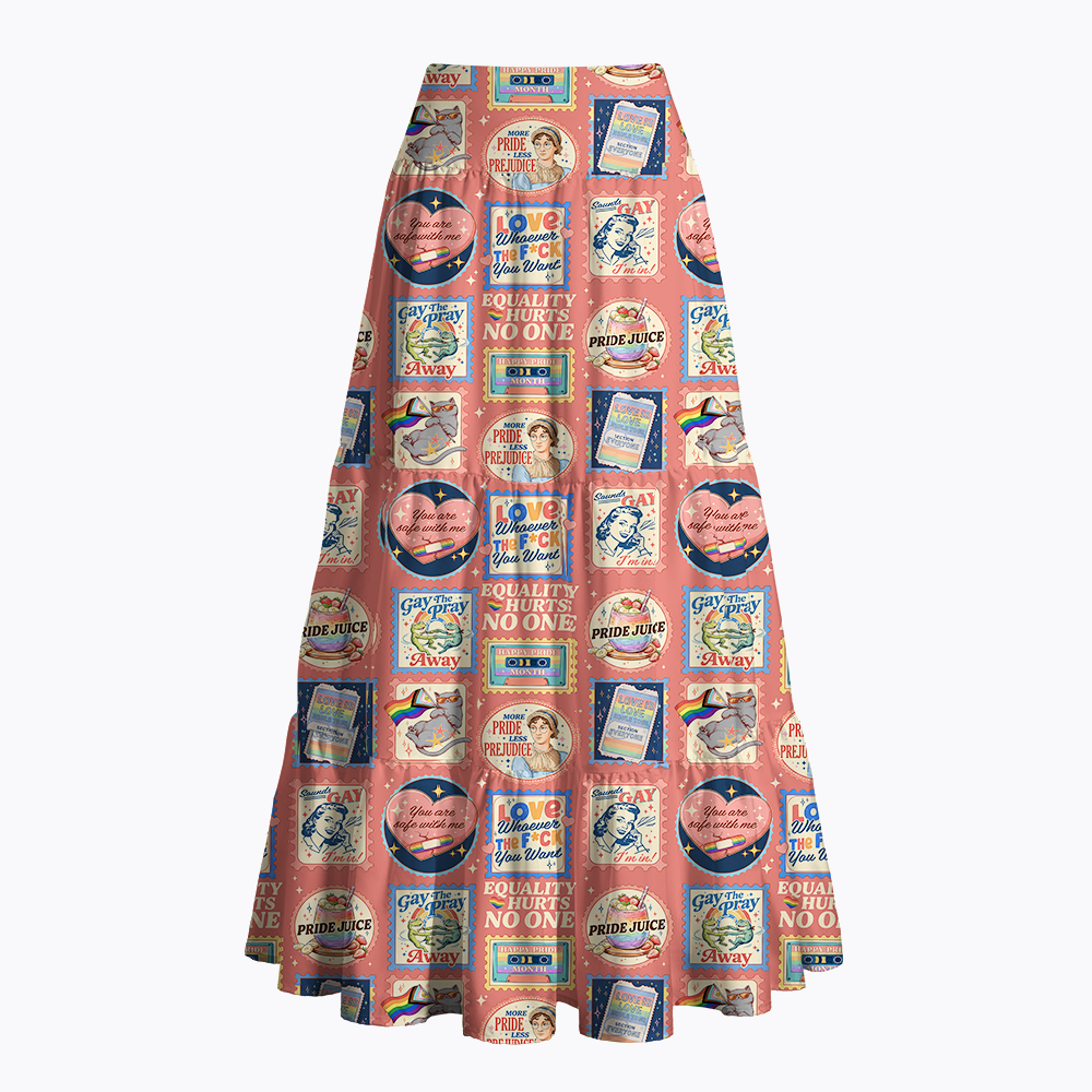 Pride Month LGBTQ Stamps Maxi Skirt