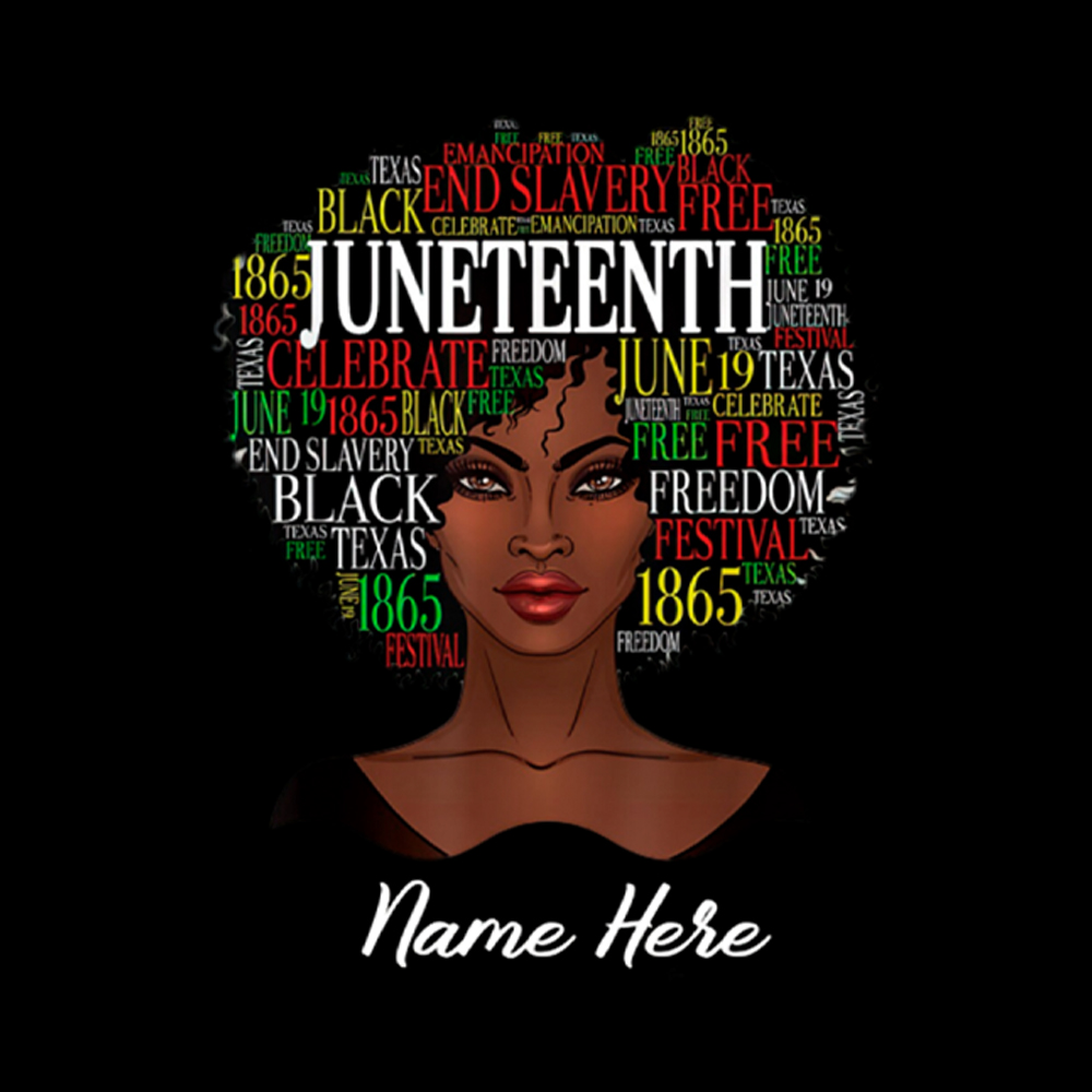 Personalized Juneteenth Black Women Natural Hair Off Shoulder T-shirt