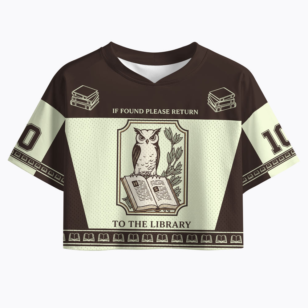 If Found Please Return to the Library Support Public Libraries Crop Sports Jersey
