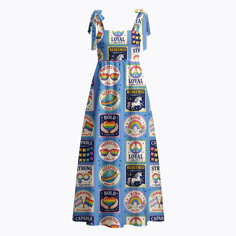 God Says I Am LGBT Tie Shoulder Maxi Dress