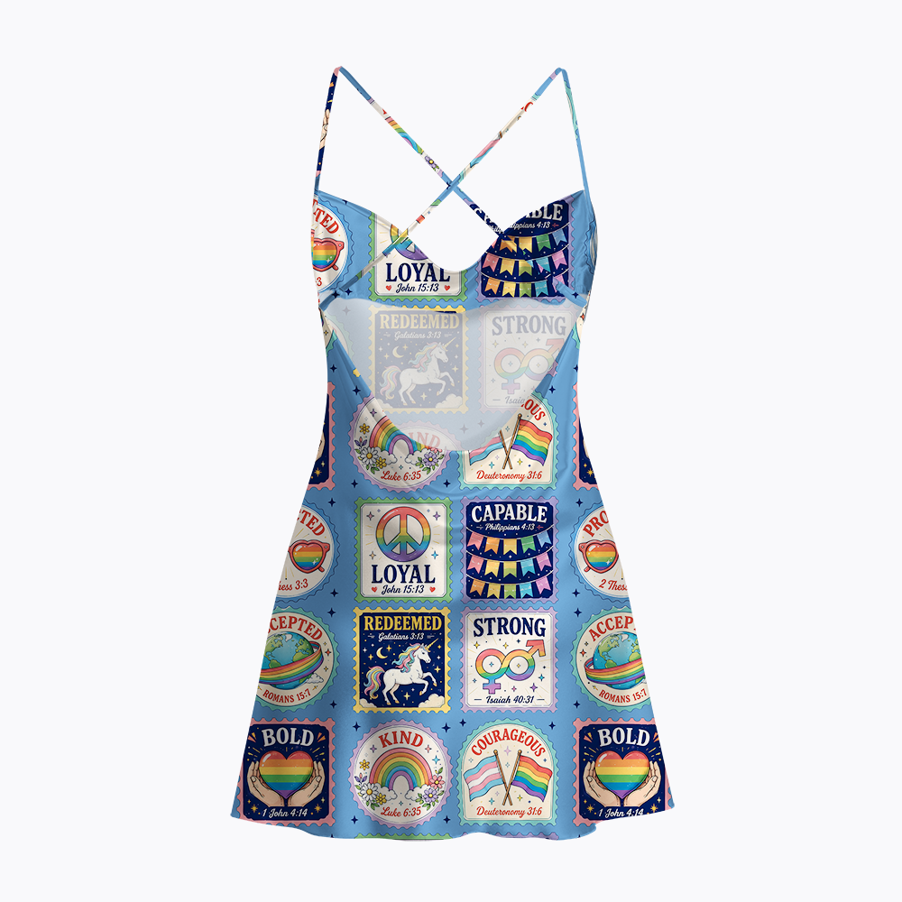 God Says I Am LGBT Satin Cross Back Mini Dresses