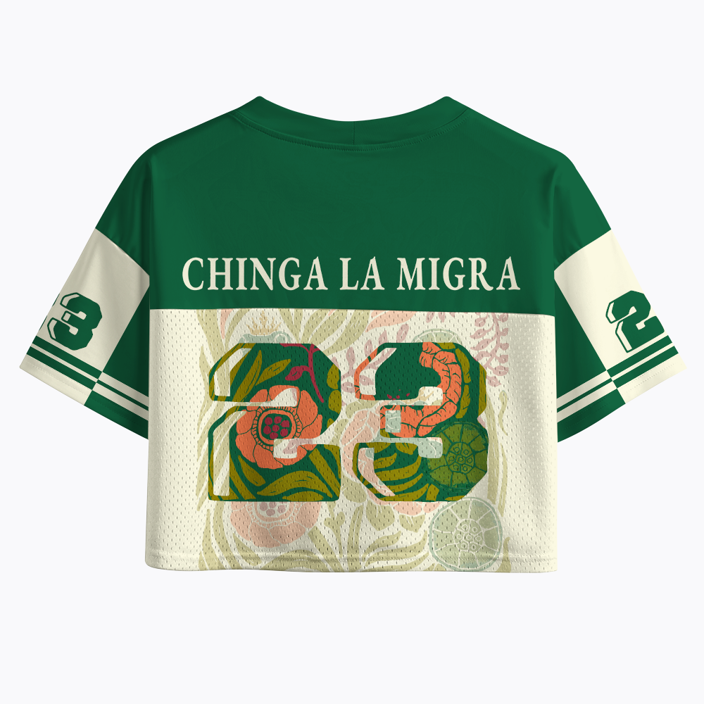 Chinga La Migra Frog Crop Sports Jersey