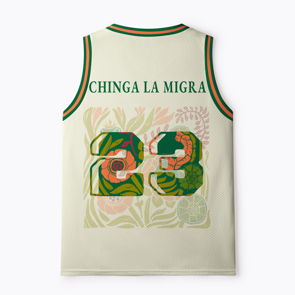 Chinga La Migra Frog Mesh Jersey Tank Top