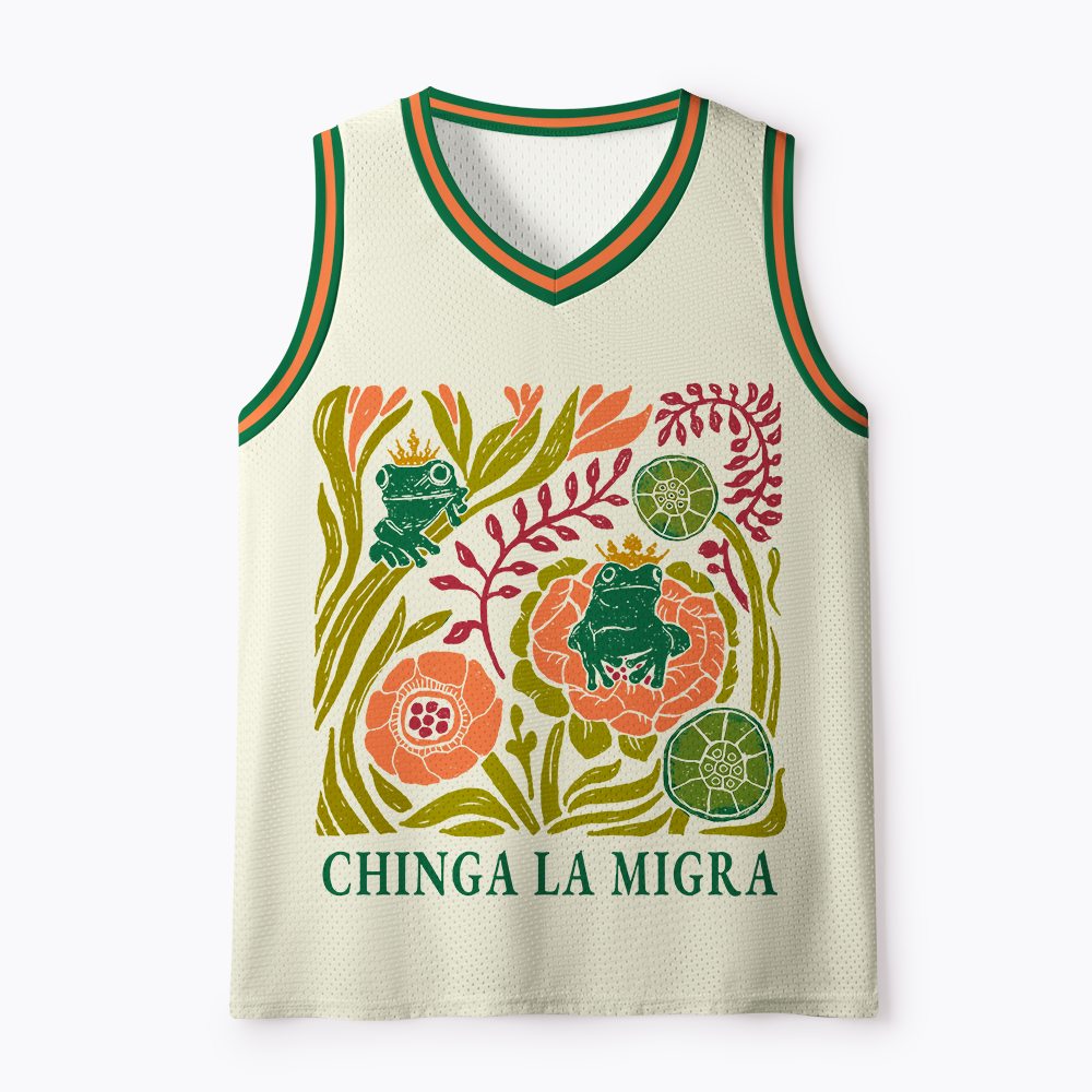 Chinga La Migra Frog Mesh Jersey Tank Top