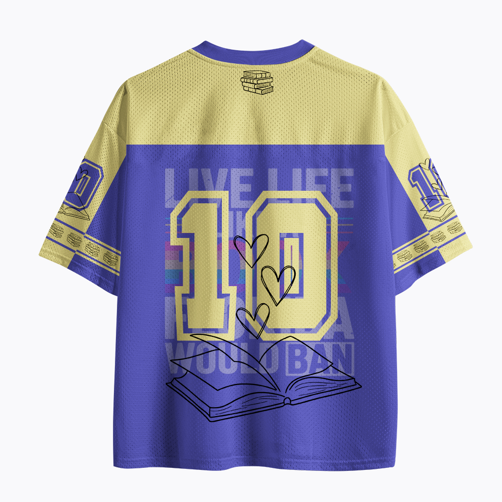 LGBTQ Quote Live Life Like A Banned Rainbow Book Mesh Jersey