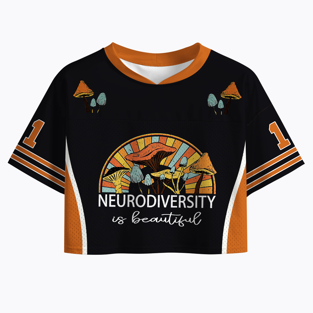 Neurodiversity Retro Graphic Crop Sports Jersey
