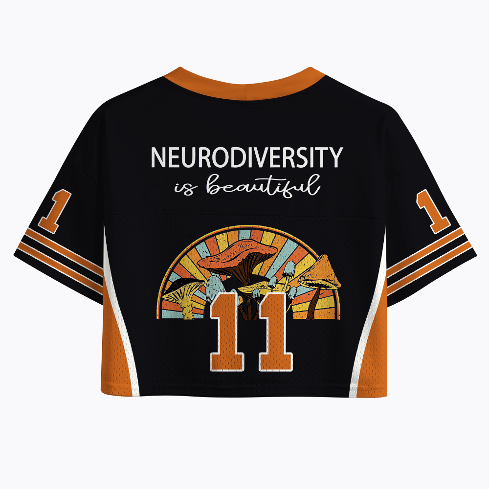 Neurodiversity Retro Graphic Crop Sports Jersey