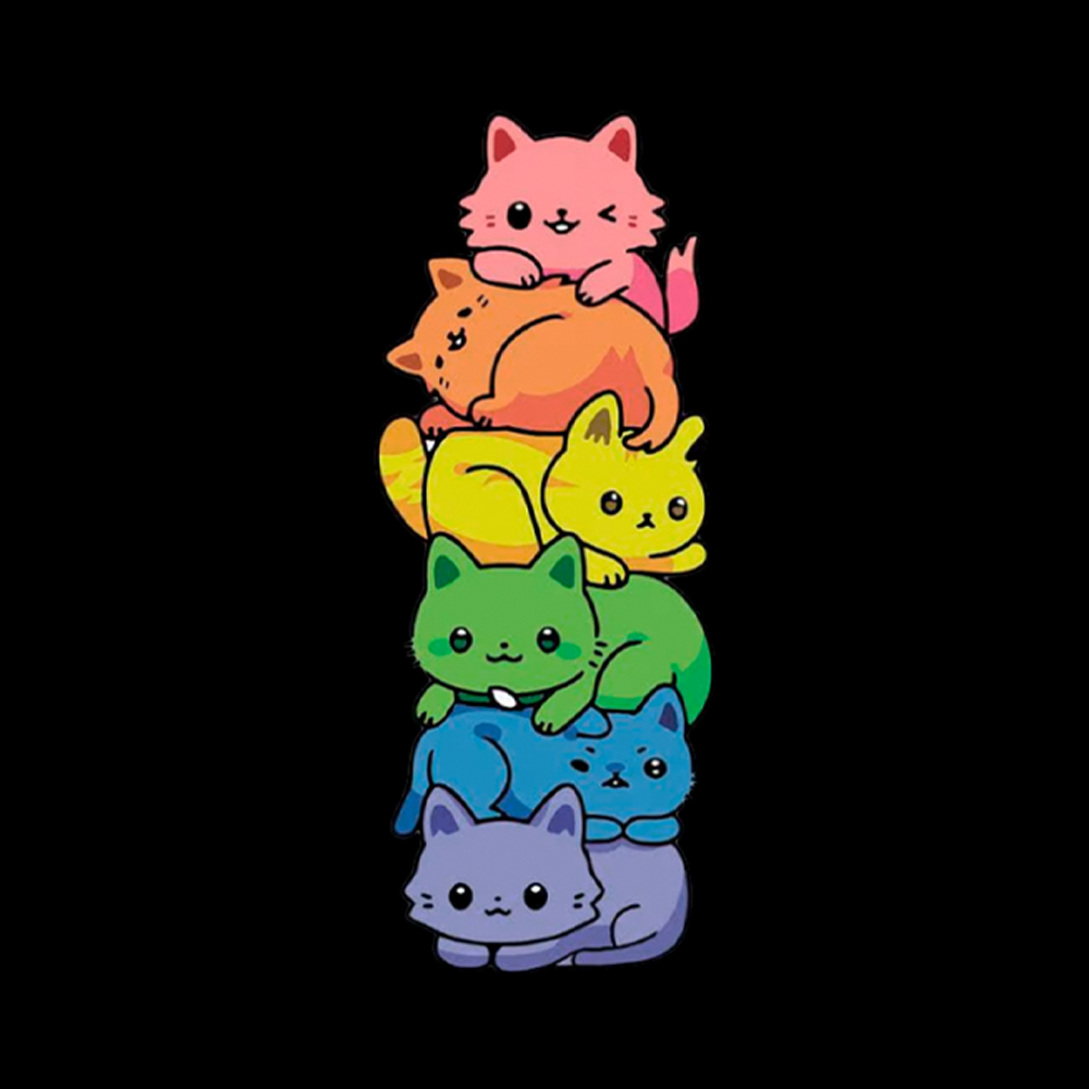 Rainbow Kitten Cropped T-Shirts