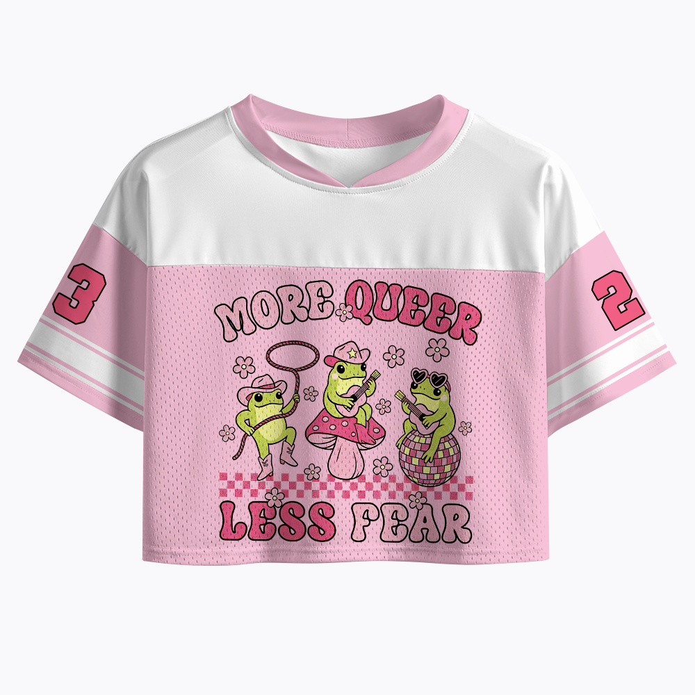 More Queer Less Fear Crop Sports Jersey