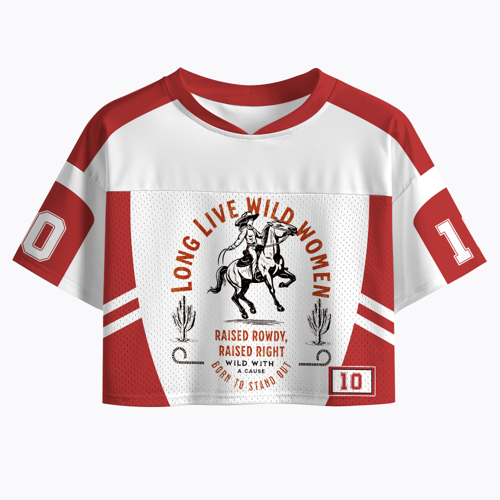 Long Live Wild Women Crop Sports Jersey