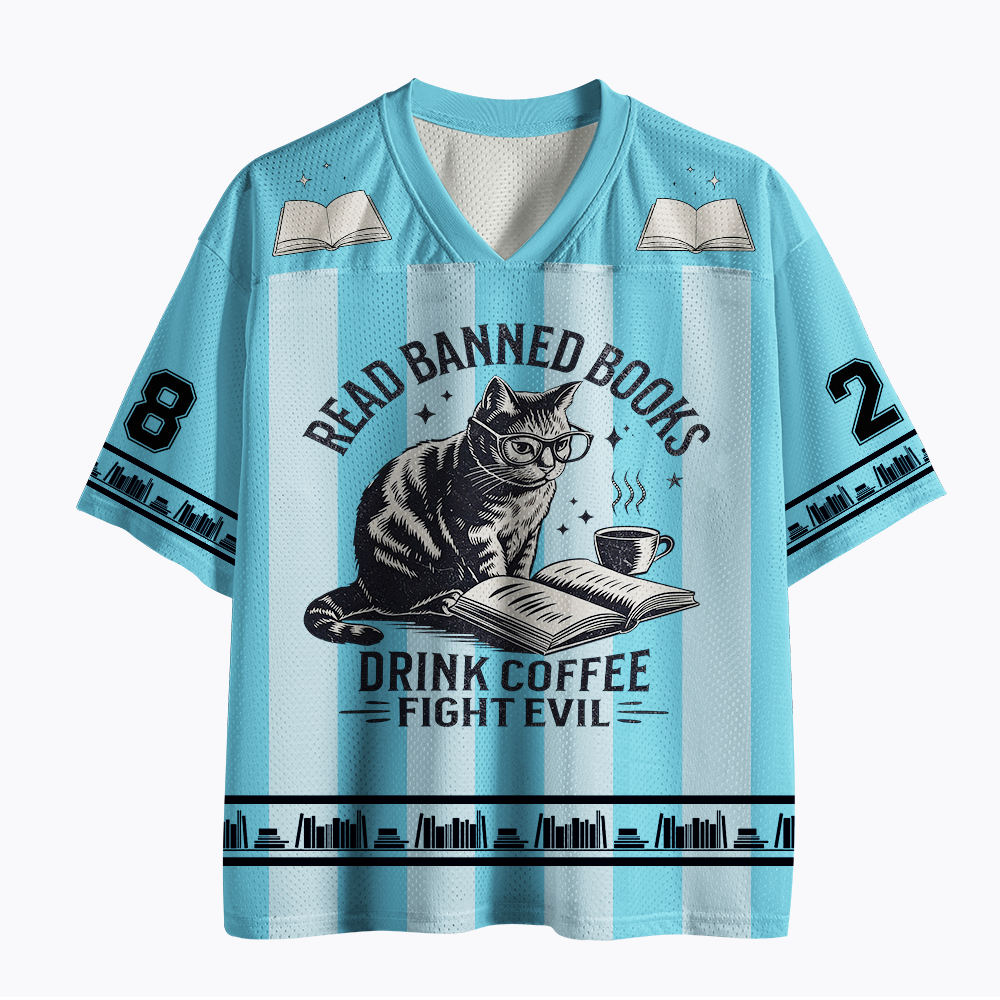Read Banned Books Cat Mesh Jersey