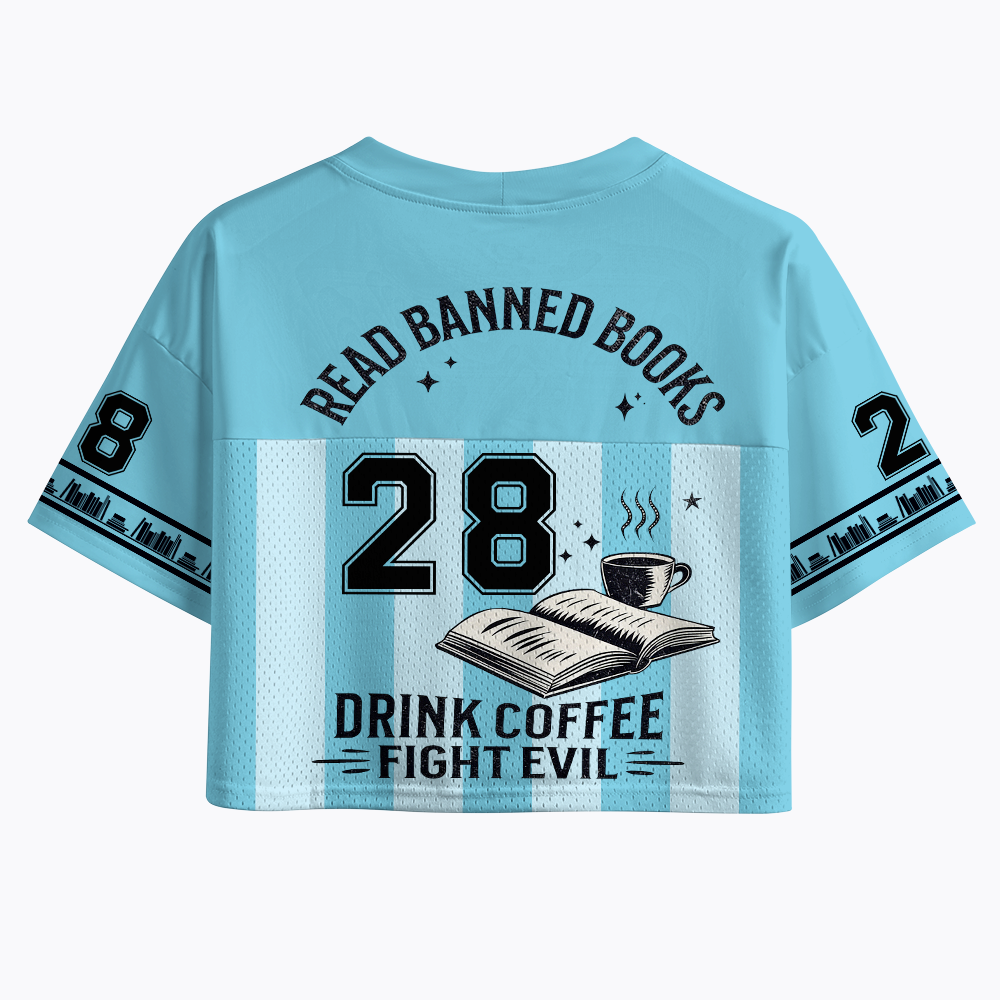 Read Banned Books Cat Crop Sports Jersey