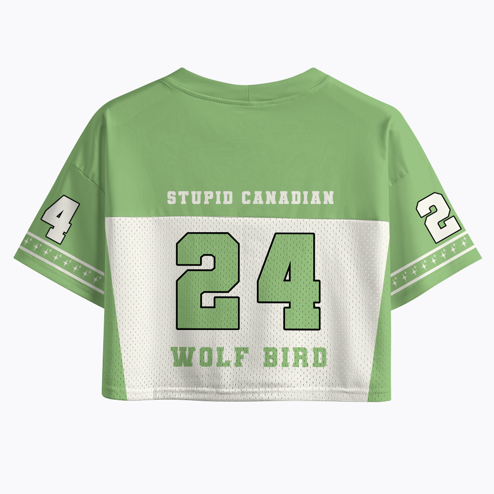 Stupid Canadian Wolf Bird Crop Sports Jersey